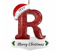 LCMAIT Personnalisés Ornaments de Noël de Famille 2025, Pendentif de Lettre de Noël Personnalisé avec des Noms/Texte, Cadeau d'hiver pour Les Amis de La Famille (A - Z)