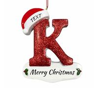 LCMAIT Personnalisés Ornaments de Noël de Famille 2025, Pendentif de Lettre de Noël Personnalisé avec des Noms/Texte, Cadeau d'hiver pour Les Amis de La Famille (A - Z)