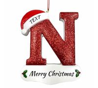 LCMAIT Personnalisés Ornaments de Noël de Famille 2025, Pendentif de Lettre de Noël Personnalisé avec des Noms/Texte, Cadeau d'hiver pour Les Amis de La Famille (A - Z)