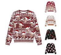 LCMAIT Pull de Noël Personnalisé Pull de Noël Moche Personnalisé avec Photo pour Les Hommes et Les Femme S-6XL