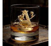 LCMAIT Verre à Whisky Personnalisé avec Autocollant Sur Mesure - Nom Personnalisable pour les Amateurs de Bourbon & Whisky, Cadeau pour Père Grand-père à la Fête des Pères Anniversaire Noël