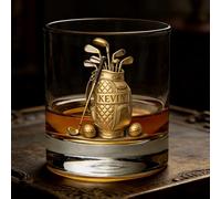 LCMAIT Verre à Whisky Personnalisé avec Autocollant Sur Mesure - Nom Personnalisable pour les Amateurs de Bourbon & Whisky, Cadeau pour Père Grand-père à la Fête des Pères Anniversaire Noël