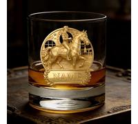 LCMAIT Verre à Whisky Personnalisé avec Autocollant Sur Mesure - Nom Personnalisable pour les Amateurs de Bourbon & Whisky, Cadeau pour Père Grand-père à la Fête des Pères Anniversaire Noël