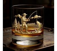 LCMAIT Verre à Whisky Personnalisé avec Autocollant Sur Mesure - Nom Personnalisable pour les Amateurs de Bourbon & Whisky, Cadeau pour Père Grand-père à la Fête des Pères Anniversaire Noël