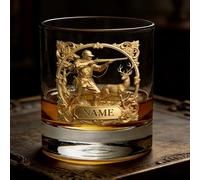 LCMAIT Verre à Whisky Personnalisé avec Autocollant Sur Mesure - Nom Personnalisable pour les Amateurs de Bourbon & Whisky, Cadeau pour Père Grand-père à la Fête des Pères Anniversaire Noël