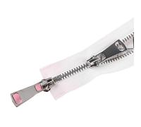 LCMHBCP Fermeture éclair Double 5# 60/70/80/90/100/120/150 cm Fermeture éclair métallique à Double Curseur et Verrouillage Automatique(White,100cm)