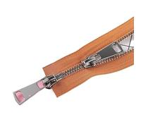 LCMHBCP Fermeture éclair Double 5# 60/70/80/90/100/120/150 cm Fermeture éclair métallique à Double Curseur et Verrouillage Automatique(9,90cm)