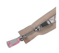 LCMHBCP Fermeture éclair Double 5# 60/70/80/90/100/120/150 cm Fermeture éclair métallique à Double Curseur et Verrouillage Automatique(Khaki,80cm)