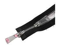 LCMHBCP Fermeture éclair Double 5# 60/70/80/90/100/120/150 cm Fermeture éclair métallique à Double Curseur et Verrouillage Automatique(Black,150cm)