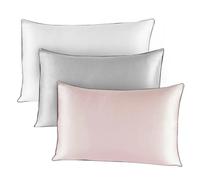 LCMHBCP Taie Oreiller Soie Taie d'oreiller en Soie Pure, taie d'oreiller Douce Anti-Rides for lit(White)