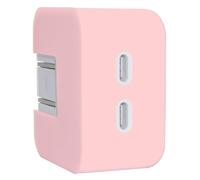 LCMOCICO Coque de protection en silicone souple 35 W à double port USB-C pour MacBook Air 5,3" 15" M3 M2 Chip 2024 2023, adaptateur d'alimentation à double port USB-C de 35 W, rose