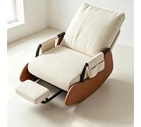 LCNDKF Chaise Berçante Salon - avec Repose-Pied Coulissant | Fauteuil à bascule ergonomique avec repose-pieds rétractable et poche latérale de rangement.