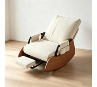 LCNDKF Chaise Berçante Salon - avec Repose-Pied Coulissant | Fauteuil à bascule ergonomique avec repose-pieds rétractable et poche latérale de rangement.
