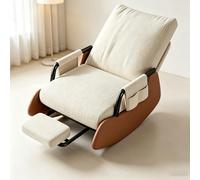 LCNDKF Chaise Relax Lounge avec Repose-Pied Coulissant | Fauteuil à bascule ergonomique avec repose-pieds rétractable et poche latérale de rangement.