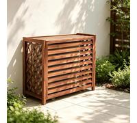 LCNDKF Coffre Pompe a Chaleur Exterieur Brise Vue Persienne Etagere Balcon | Habillage esthetique dissimulant la pompe a chaleur avec etagere superieure pour pots de fleurs.(110*85)