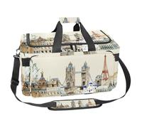 lcndlsoe Grand sac de sport 30 L pour voyage, entraînement, fitness et sport - Tour Eiffel Paris, Multicolore 9., 25x48x26cm/9.84x18.9x10.24in, Organiseur de sac