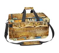 lcndlsoe Grand sac de sport de 30 L pour voyage, entraînement, fitness et sport - Collage texturé vintage des symboles emblématiques de Londres UK, multicolore 2, 25x48x26cm/9.84x18.9x10.24in