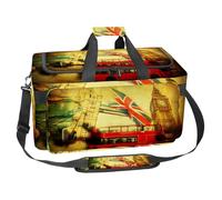 lcndlsoe Grand sac de sport de 30 L pour voyage, entraînement, fitness et sport - Collage texturé vintage des symboles emblématiques de Londres UK, multicolore 1, 25x48x26cm/9.84x18.9x10.24in
