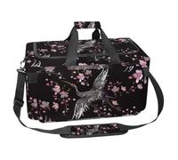 lcndlsoe Grand sac de sport de 30 L pour voyage, entraînement, fitness et sport - Motif floral noir tropical, Multicolore 4., 25x48x26cm/9.84x18.9x10.24in, Organiseur de sac