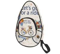 lcndlsoe Sac de padel de ping-pong vintage Let's Go for a Ride Bicycle Floral Housse de protection pour raquette de tennis de table