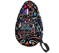 lcndlsoe Sac de pagaie de ping-pong Day of The Dead Sugar Skull Bones Housse de protection pour raquette de tennis de table