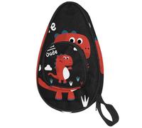 lcndlsoe Sac de pagaie de ping-pong mignon dessin animé dinosaure Hello Housse de raquette de tennis de table