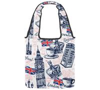 lcndlsoe Sac fourre-tout en toile, Angleterre London Elements Collection Sac à main pour femme Sac à main à bandoulière pour le travail shopping gym, multicolore 1, 14.1x14.9in/36x38cm
