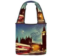 lcndlsoe Sac fourre-tout en toile, Angleterre London Elements Collection Sac à main pour femme Sac à main à bandoulière pour le travail shopping gym, Multicolore 3., 14.1x14.9in/36x38cm