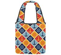 lcndlsoe Sac fourre-tout en toile, bateau à voile nautique, boussole, roue, pieuvre, homard, espadon, sac à main pour femme, sac à main pour le travail, le shopping, la salle de sport, Multicolore 4