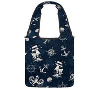 lcndlsoe Sac fourre-tout en toile, bateau à voile nautique, boussole, roue, pieuvre, homard, espadon, sac à main pour femme, sac à main pour le travail, le shopping, la salle de sport, multicolore 1