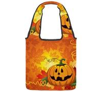 lcndlsoe Sac fourre-tout en toile, citrouille d'Halloween, sac à main pour femme, sac à main pour travail, shopping, gym, multicolore 1, 14.1x14.9in/36x38cm