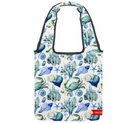 lcndlsoe Sac fourre-tout en toile, conque sous-marine, coquillage, étoile de mer, crabe, sac à main pour femme, sac à main pour le travail, le shopping, la salle de sport, multicolore 1, 14.1x14.9in