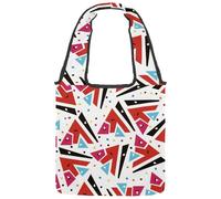lcndlsoe Sac fourre-tout en toile, motif dinosaures colorés, sac à main à bandoulière pour femme, pour le travail, le shopping, la salle de sport, Multicolore 15., 14.1x14.9in/36x38cm