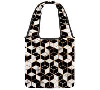 lcndlsoe Sac fourre-tout en toile, sac à main à bandoulière pour femme, motif bateau à voile coloré, fond bleu marine, pour le travail, le shopping, la salle, Multicolore 10., 14.1x14.9in/36x38cm