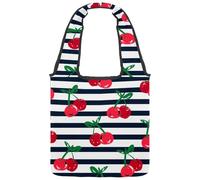 lcndlsoe Sac fourre-tout en toile, sac à main à bandoulière pour femme, motif bateau à voile coloré, fond bleu marine, pour le travail, le shopping, la salle, Multicolore 5., 14.1x14.9in/36x38cm
