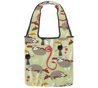 lcndlsoe Sac fourre-tout en toile, sac à main à bandoulière pour femme, motif carlin, inscription « Be a Unicorn » pour le travail, le shopping, la salle, Multicolore 6., 14.1x14.9in/36x38cm