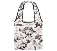 lcndlsoe Sac fourre-tout en toile, sac à main à bandoulière pour femme, motif dinosaures, reptiles, préhistoriques, pour le travail, le shopping, la salle de sport, multicolore 1, 14.1x14.9in/36x38cm