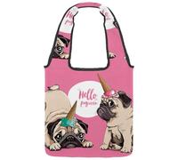 lcndlsoe Sac fourre-tout en toile, sac à main à bandoulière pour femme, motif girafe, ballon, licorne folle pour le travail, le shopping, la salle, multicolore 2, 14.1x14.9in/36x38cm