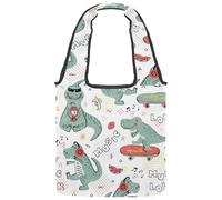 lcndlsoe Sac fourre-tout en toile, sac à main pour femme, motif dinosaures, sac à main pour le travail, le shopping, la salle, Multicolore 8., 14.1x14.9in/36x38cm