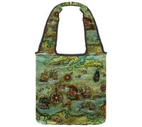 lcndlsoe Sac fourre-tout en toile, vintage Let's Go for a Ride Bicycle Floral Sac à main pour femme pour le travail, le shopping, la salle de sport, Multicolore 8., 14.1x14.9in/36x38cm