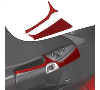 Lcojicep Autocollant décoratif pour poignée de porte - Compatible avec Corvette C6 2005-2013 Z06 ZR1 - En fibre de carbone véritable - Rouge