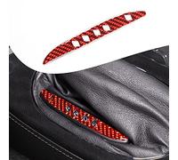 Lcojicep Autocollant en fibre de carbone pour voiture compatible avec Corvette C6 Z06 ZR1 2005-2013 - Rouge véritable - Autocollant en fibre de carbone - Accessoires de garniture intérieure (boîte de présentation de vitesses)