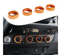 Lcojicep Bague de bouton de commande centrale de climatisation de voiture Toyota Tacoma 2015-2022, accessoires de protection intérieure, housse de décoration en alliage d'aluminium (orange)