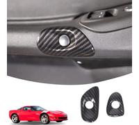 Lcojicep Garniture de bouton d'interrupteur de voiture compatible avec Corvette C6 Z06 ZR1 2005-2007 (grain de fibre de carbone)
