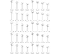 Lcolyoli Lot de 30 anneaux de lèvre en acrylique transparent de 16 g pour piercing de lèvre, labret, bijoux bioflex flexibles pour oreille, tragus, hélix, 6 mm, 8 mm, 10 mm, 12 mm, longueur de la tige