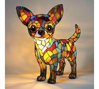 LCPKUTTR Corgi Lamp, Dachshund Lamp Stained Glass,Stained Resin Chihuahua, French Bulldog, Beagle, Tabletop Night Light,Cute Pet Dog Themed LED Table Lamp r-4017(Miniature Pomeranian)