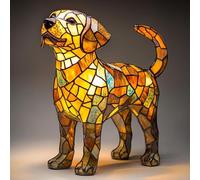 LCPKUTTR Corgi Lamp, Dachshund Lamp Stained Glass,Stained Resin Chihuahua, French Bulldog, Beagle, Tabletop Night Light,Cute Pet Dog Themed LED Table Lamp r-4017(Labrador)