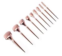 Lcpucc Lot de 9 pinceaux de maquillage en or rose avec outils de qualité studio pour une utilisation quotidienne, sur scène et photographie - Pinceaux pour fard à joues, sourcils, fond de teint