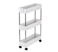 LCQSYE Chariots de Service Chariot de Rangement Ultra-Mince et Multifonctionnel Mobile à 3 Couches, adapté à la Cuisine et à la Salle de Bain, Endroit étroit Chariot Rangement