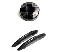 LCQSYE Compatible avec Mini S JCW Compatible avec Cooper F56 F57 : 2 couvercles de poignées de porte et 1 couvercle de réservoir de carburant pour modèle 2.0T(The Black Flag)